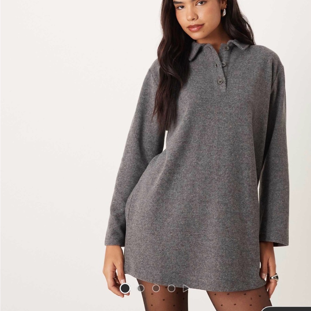 ASOS  Grey RUGBY polo dress size small super soft